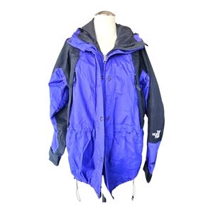 VTG North Face Womens L Gore Tex Mountain Light Rain Jacket Black Purple